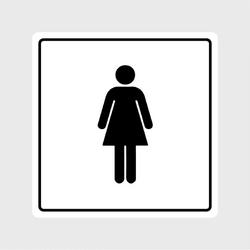 Wc Sticker Vrouwen Toilet 10x10cm | Deursticker Vrouwen Toilet Zwart | Dames Wc Deurstickers | UV & Waterproof |